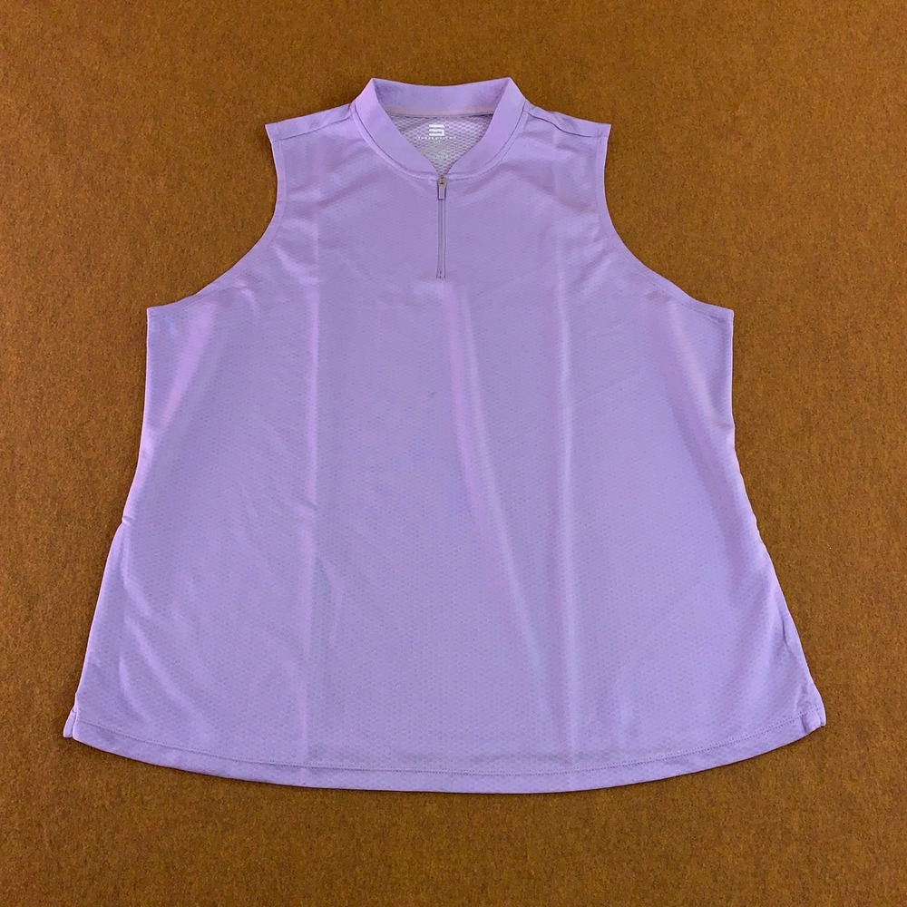 Three Sixty Six Womens Size 3XL Purple Quarter Zip Honeycomb Golf Polo Top New